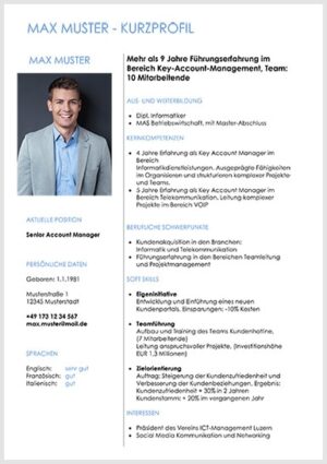 Erfolgreich bewerben mit einem Kurzprofil - Lebenslaufmuster.de