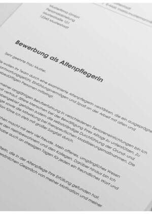 Bewerbung als Altenpflegerin Detail