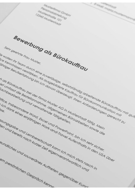 Bewerbung als Bürokauffrau