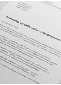 Bewerbung als Elektroniker für Betriebstechnik Detail