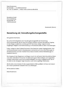 Bewerbung als Verwaltungsfachangestellte